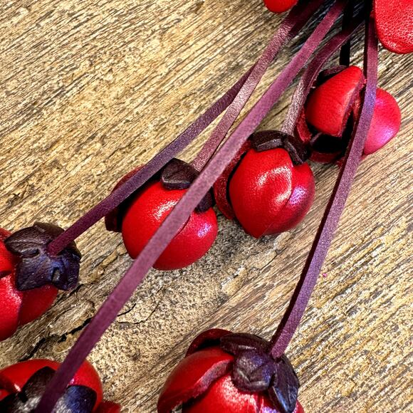 Leather Flower Purse Charm Genuine Leather Fall Daisy Bag Charm NEW FAST SHIP - Picture 4 of 6